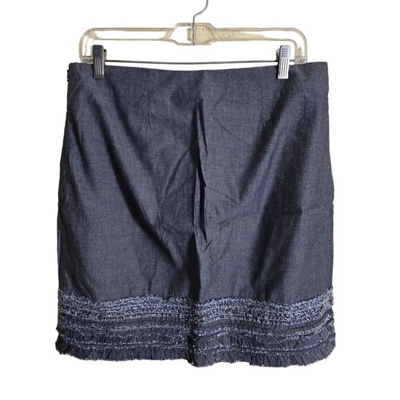 Tommy Bahama Denim Two Palms Ruffle Chambray Skirt 100% Cotton Size 6 - Picture 2 of 5
